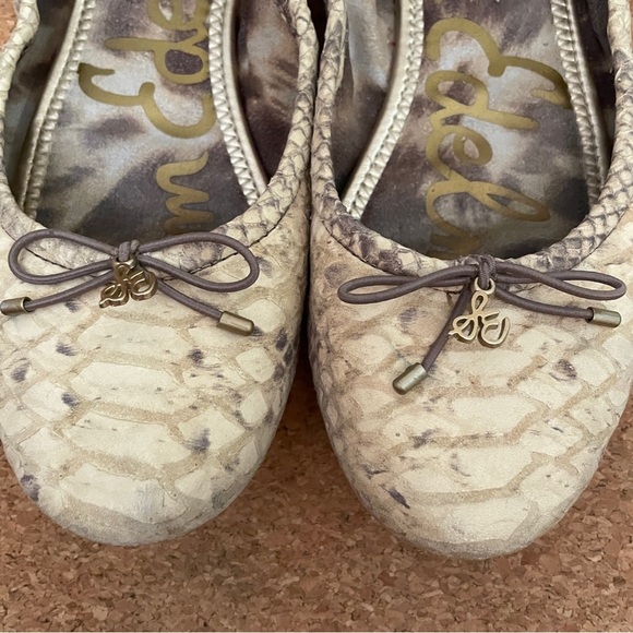 Sam Edelman Felicia Ballet Flat Embossed Leather Python Snake Print Size 6 shoes - Picture 5 of 8
